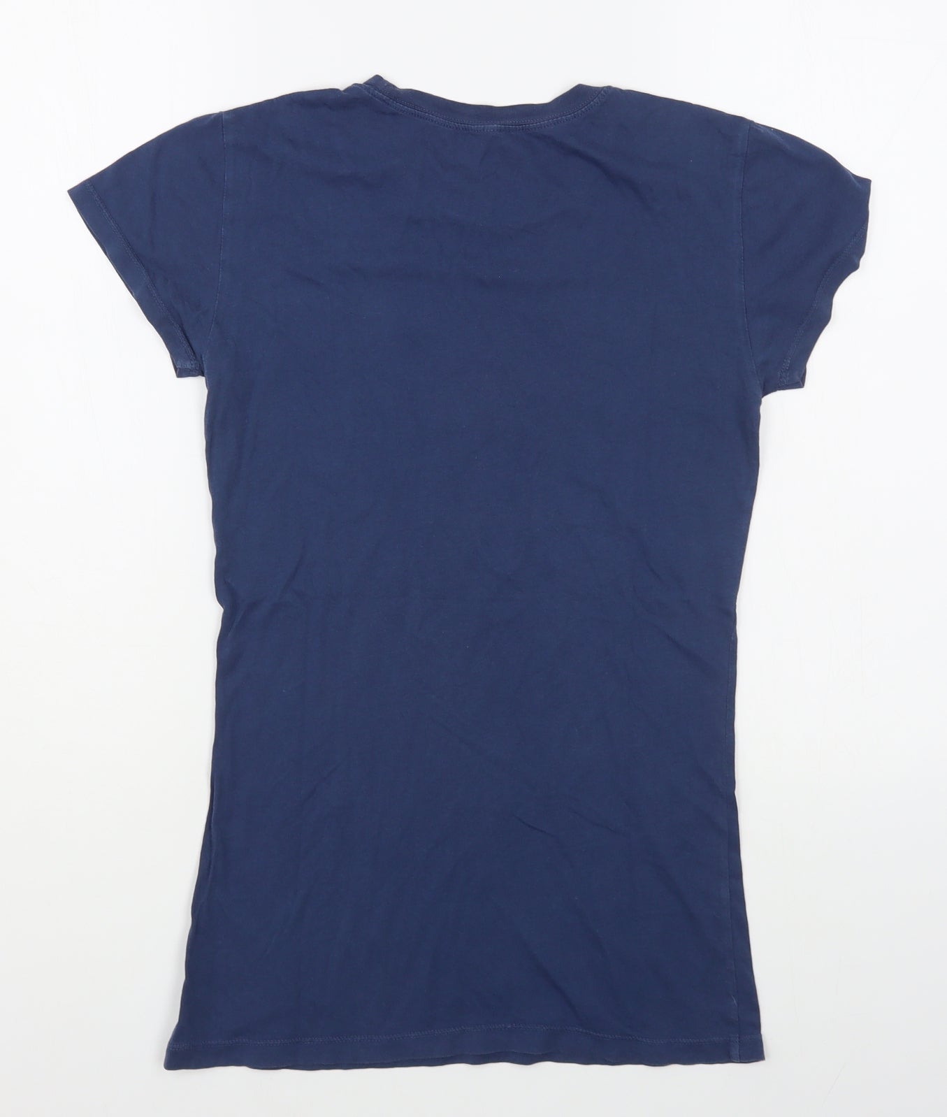 Disney Land Womens Blue  Cotton Basic T-Shirt Size M Round Neck