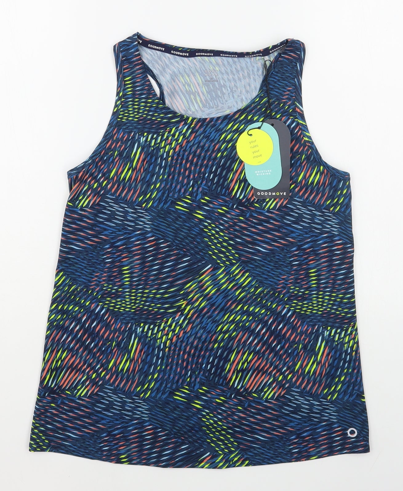 Marks and Spencer Womens Multicoloured Geometric Polyester Basic Tank Size M Scoop Neck Pullover