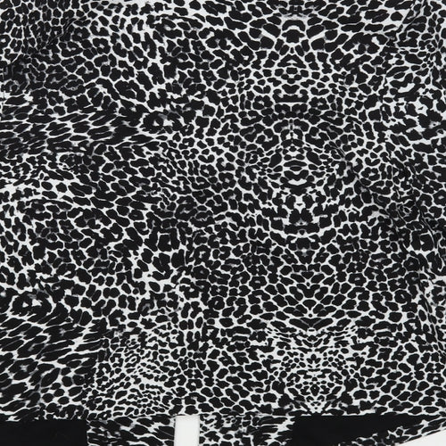 M&Co Womens Black Animal Print  Jacket Blazer Size 14