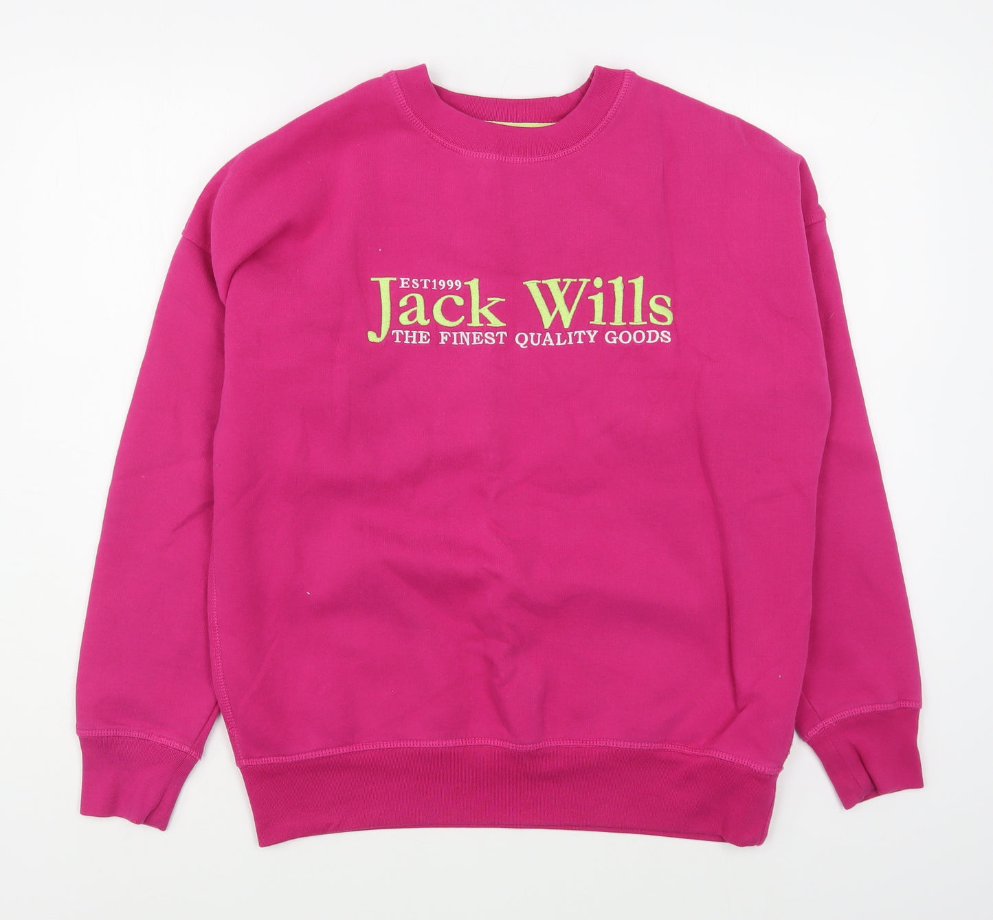 Jack Wills Womens Pink  Cotton Pullover Sweatshirt Size 8  Pullover