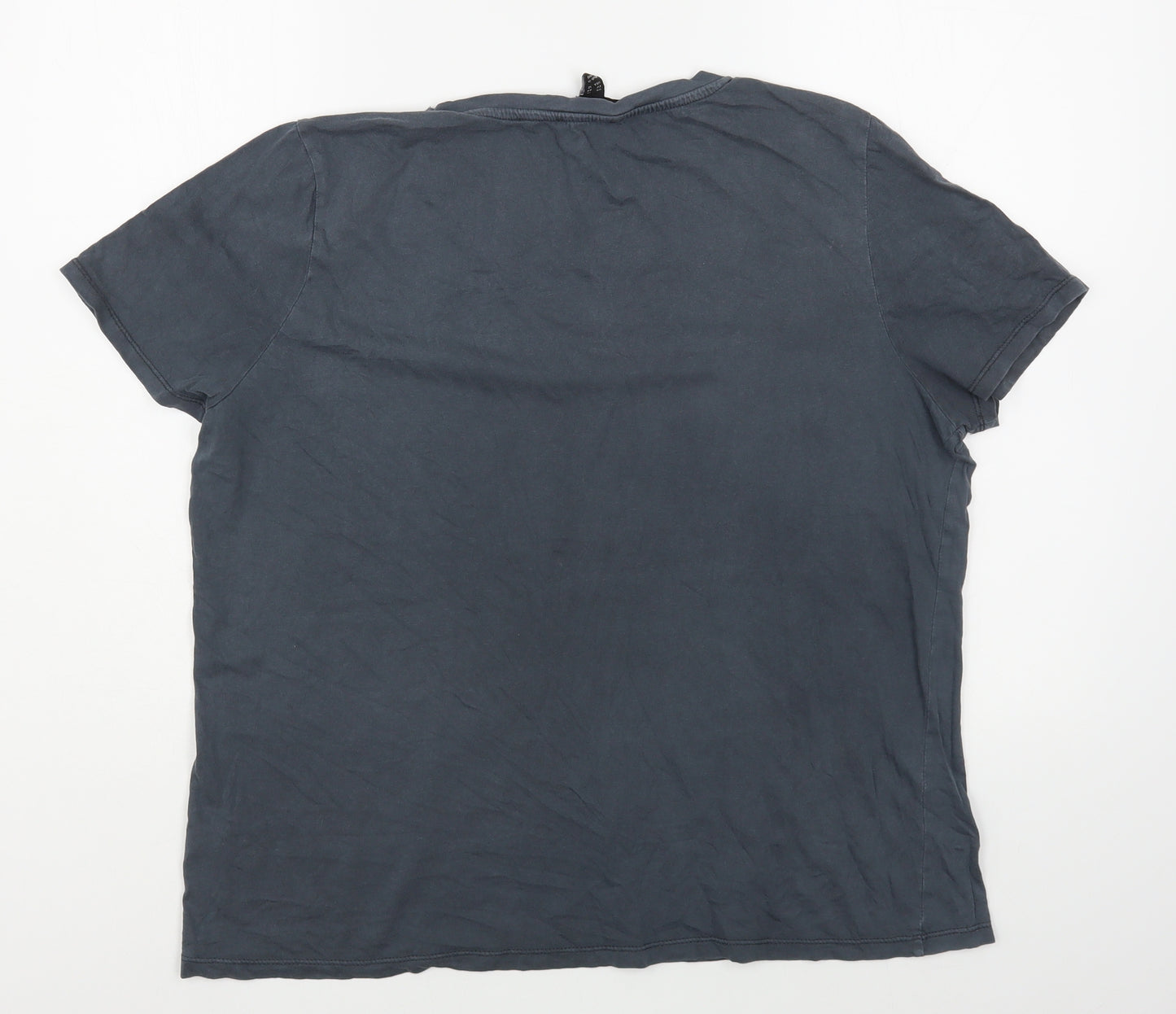 New Look Womens Grey  100% Cotton Basic T-Shirt Size 16 Round Neck
