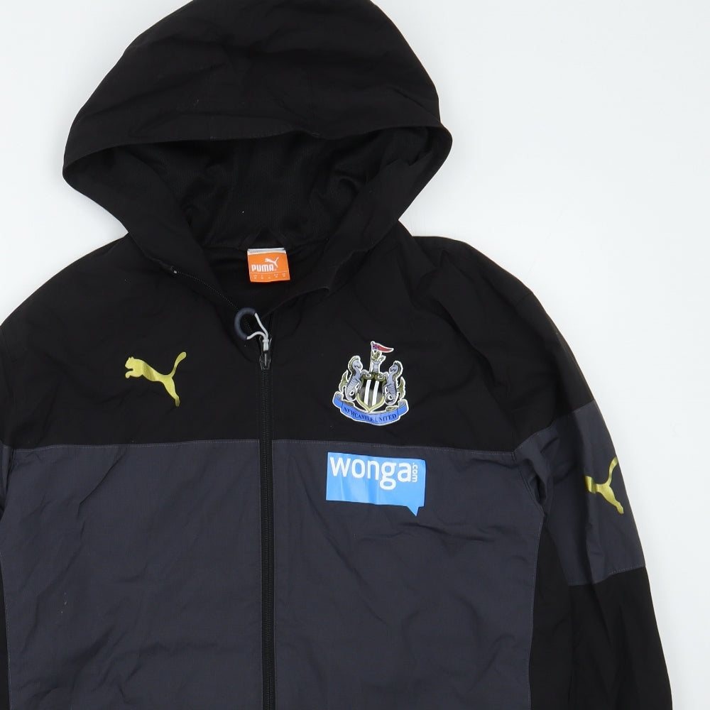 PUMA Mens Black   Rain Coat Coat Size M  Zip - Newcastle United