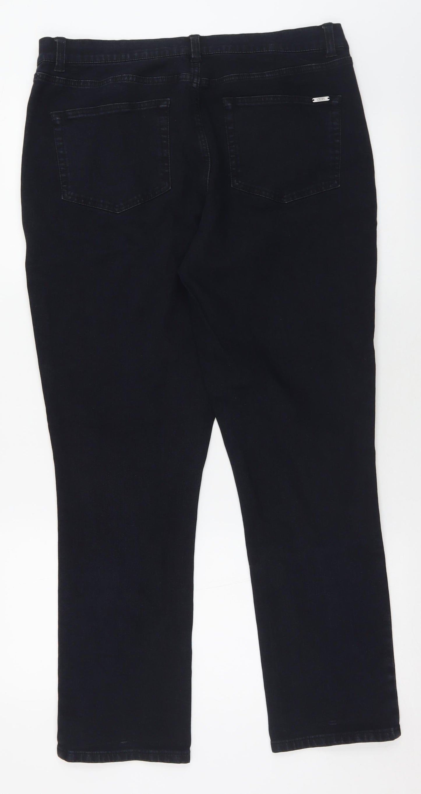 Ruth Langord Womens Blue  Cotton Straight Jeans Size 16 L28 in Regular Button