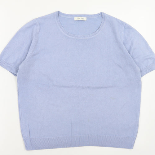 Marks and Spencer Womens Purple Crew Neck  Acrylic Pullover Jumper Size 14