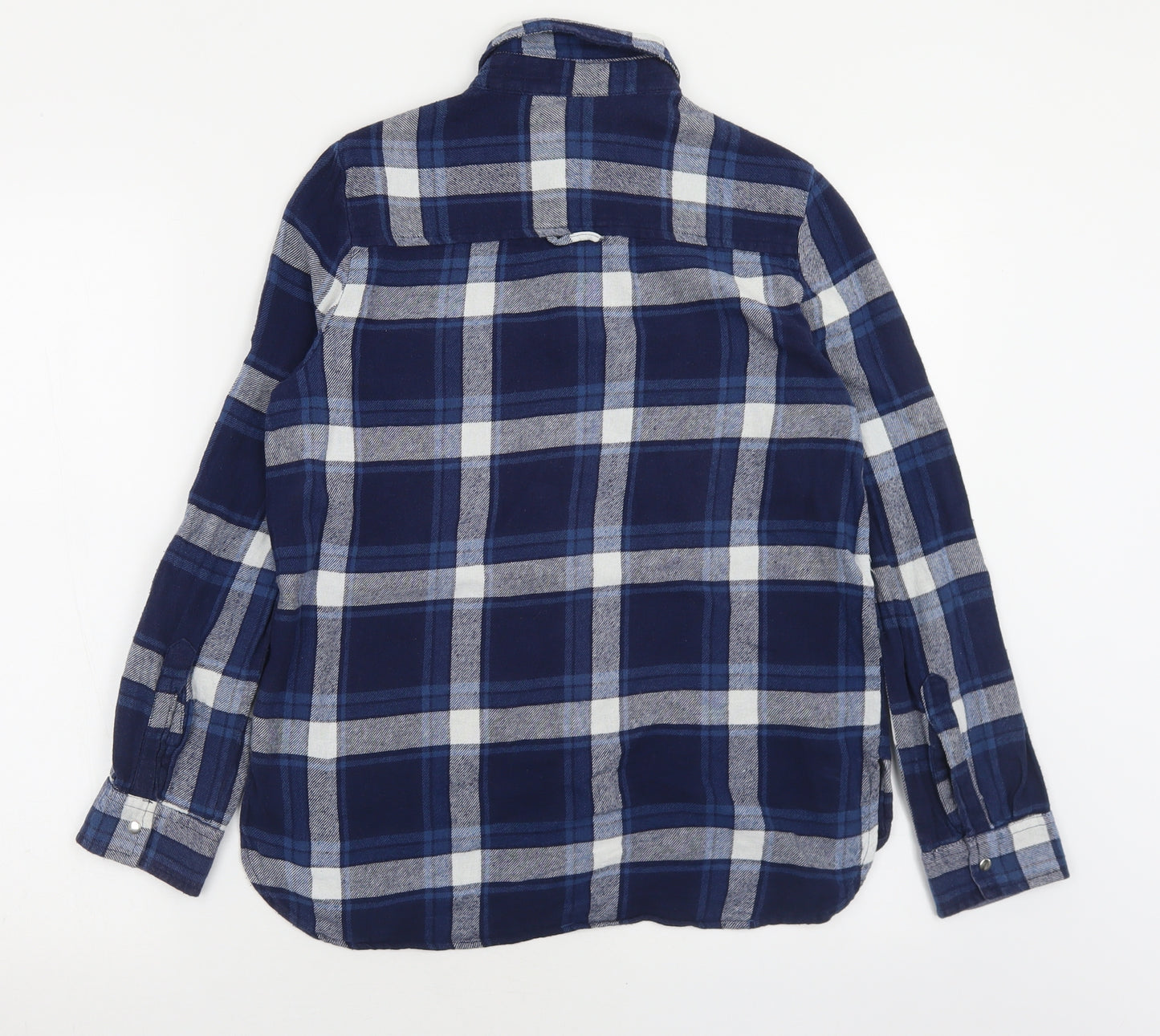 Atmosphere Womens Blue Check Polyester Basic Button-Up Size 10 Collared