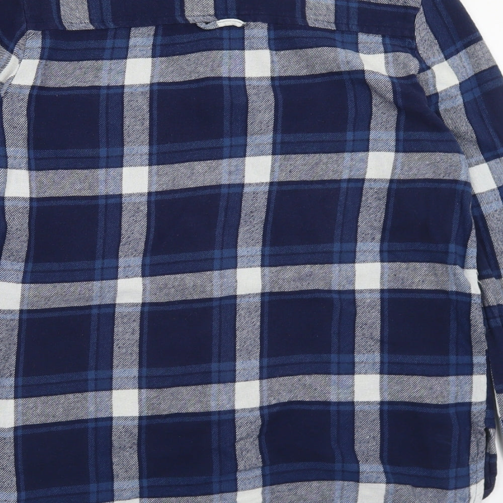 Atmosphere Womens Blue Check Polyester Basic Button-Up Size 10 Collared