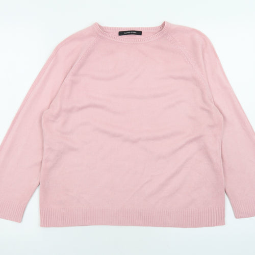 Dunnes Stores Womens Pink Crew Neck  Acrylic Pullover Jumper Size M