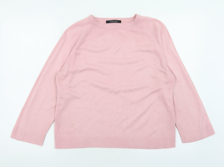 Dunnes Stores Womens Pink Crew Neck Acrylic Pullover Jumper Size M
