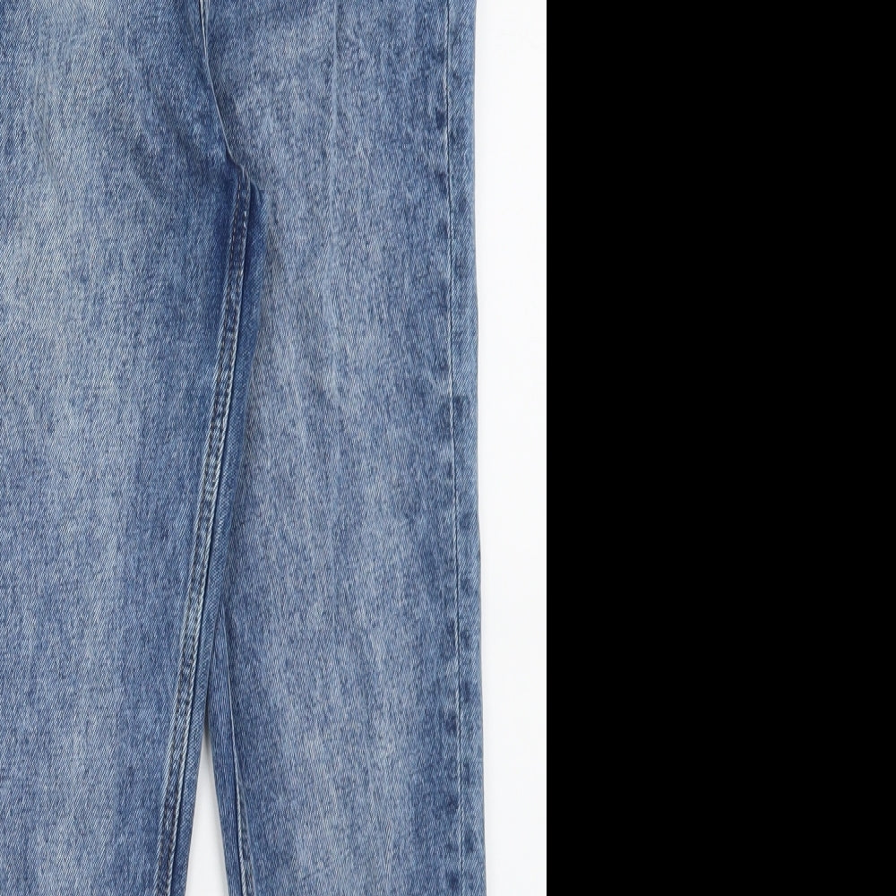 Primark Womens Blue  Cotton Straight Jeans Size 4 L26 in Regular Button
