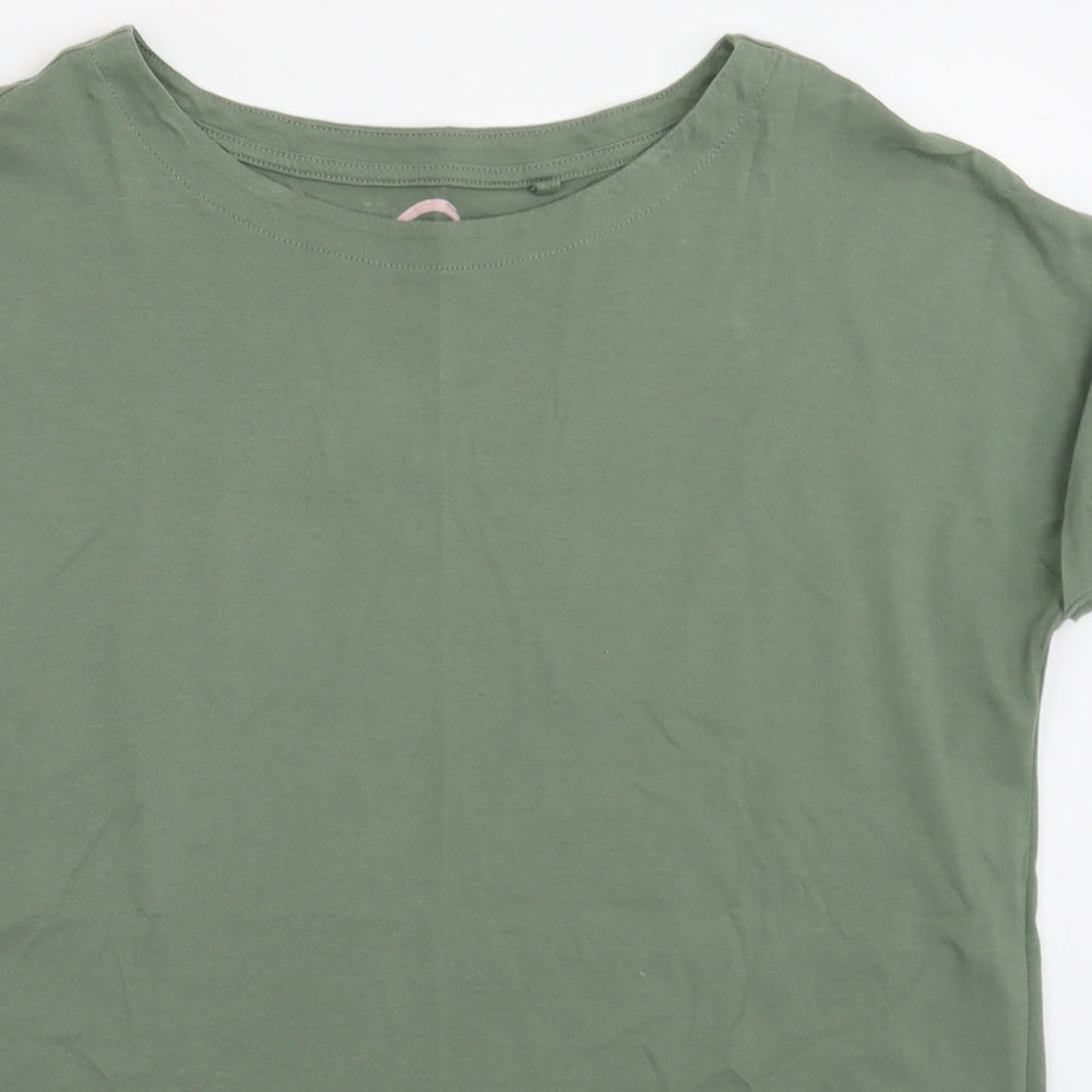 NEXT Womens Green  Cotton Basic T-Shirt Size 12 Crew Neck