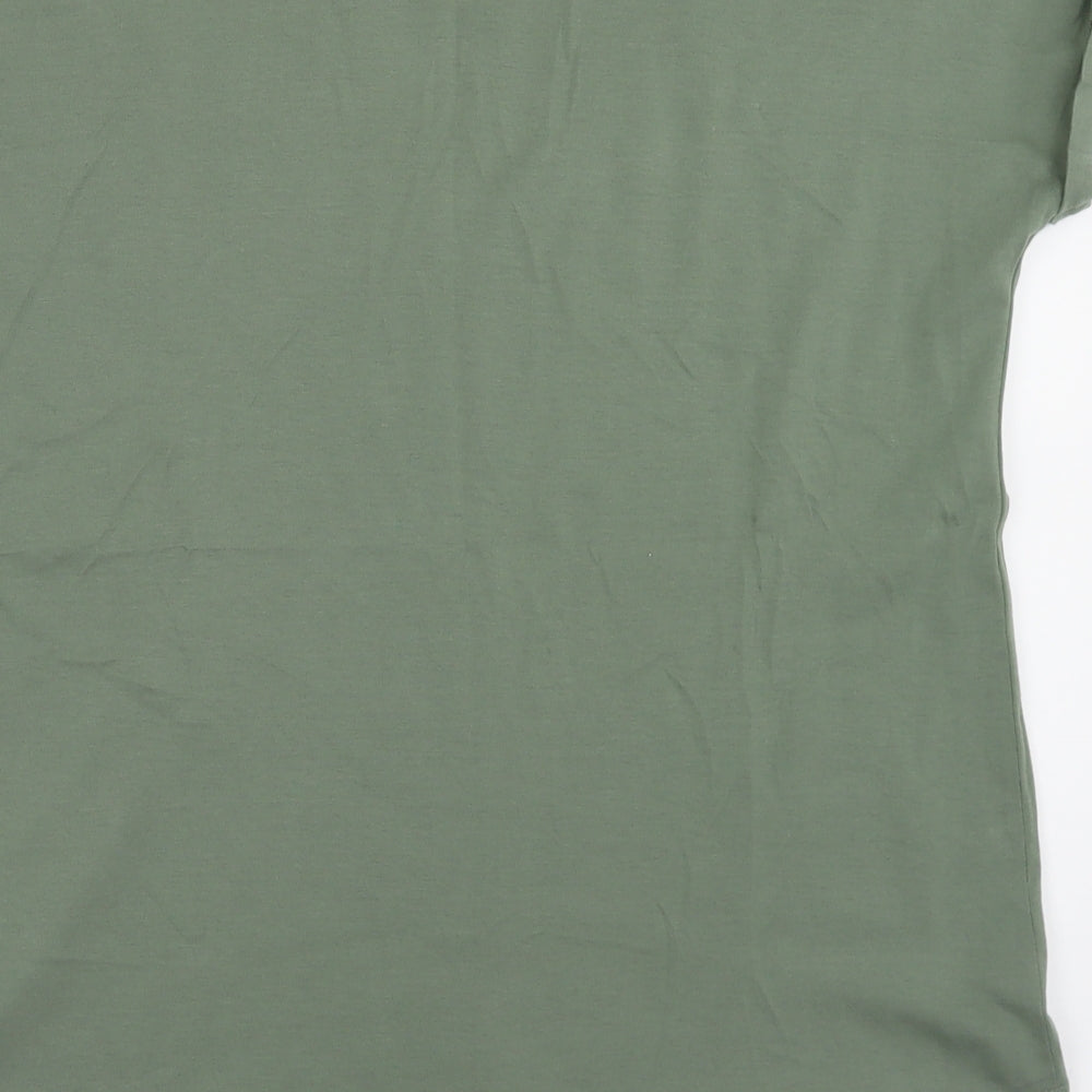 NEXT Womens Green  Cotton Basic T-Shirt Size 12 Crew Neck