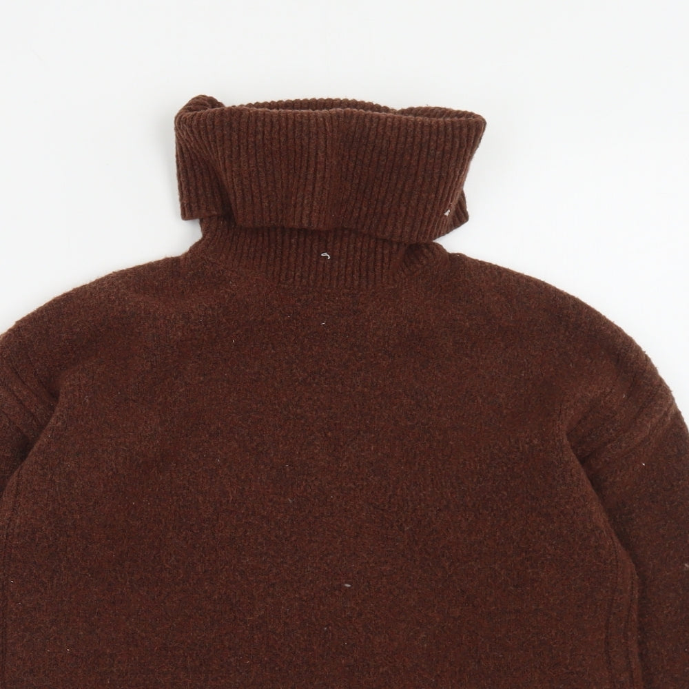 Primark Womens Brown Roll Neck  Polyester Pullover Jumper Size XS