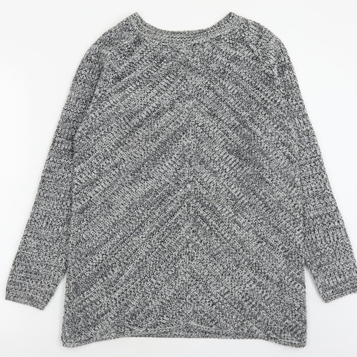 Peacocks Womens Grey Boat Neck  Acrylic Pullover Jumper Size M