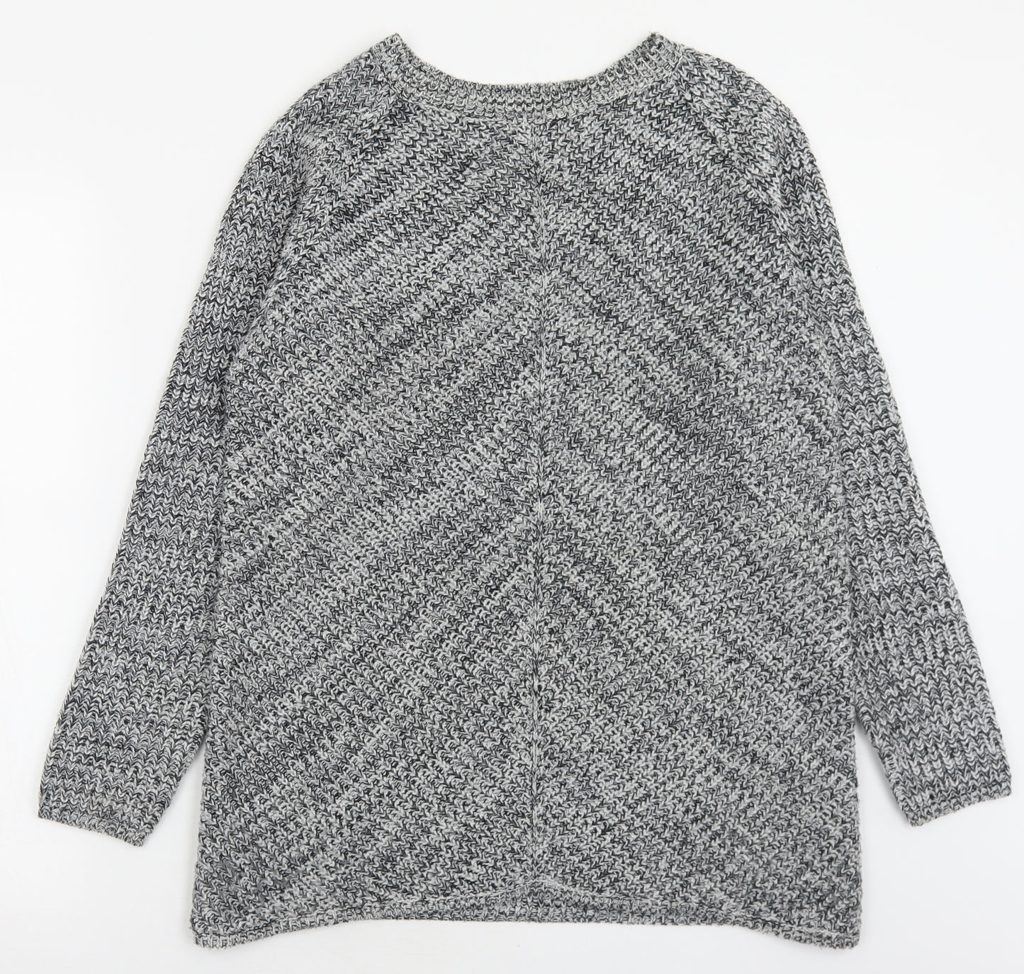 Peacocks Womens Grey Boat Neck  Acrylic Pullover Jumper Size M