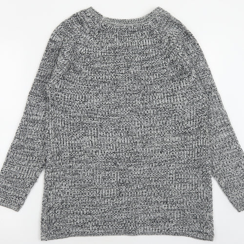 Peacocks Womens Grey Boat Neck  Acrylic Pullover Jumper Size M