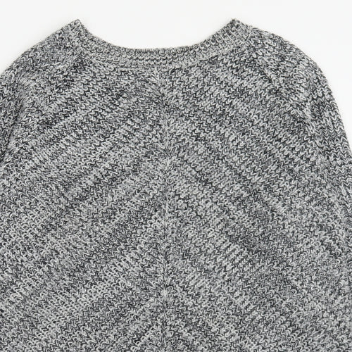 Peacocks Womens Grey Boat Neck  Acrylic Pullover Jumper Size M