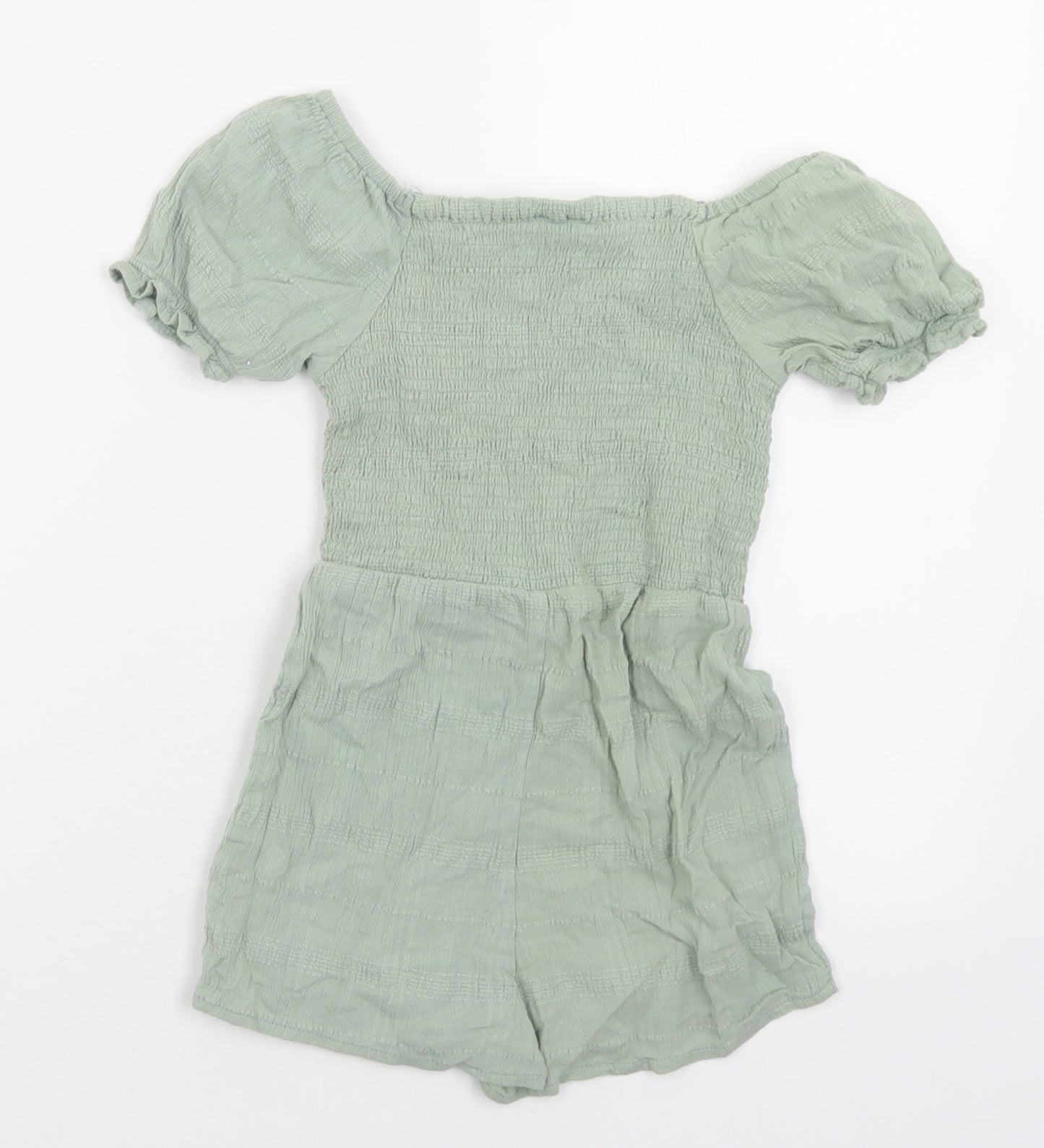 Primark Girls Green  Cotton Playsuit One-Piece Size 5-6 Years  Pullover