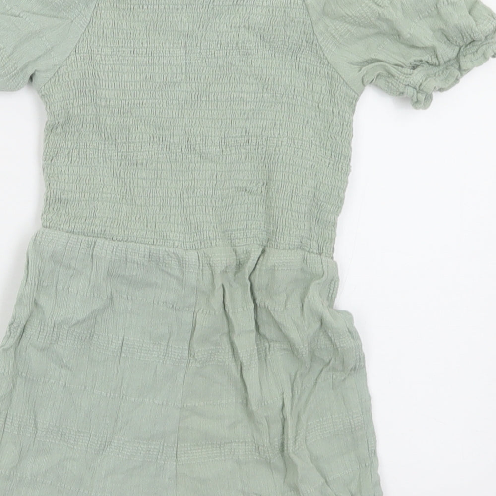 Primark Girls Green  Cotton Playsuit One-Piece Size 5-6 Years  Pullover