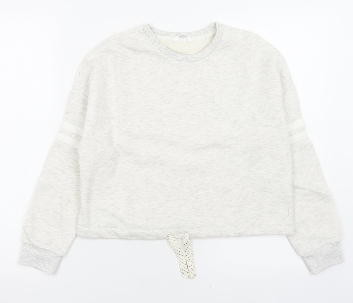 Marks and Spencer Girls Grey Crew Neck  Cotton Pullover Jumper Size 10-11 Years  Pullover