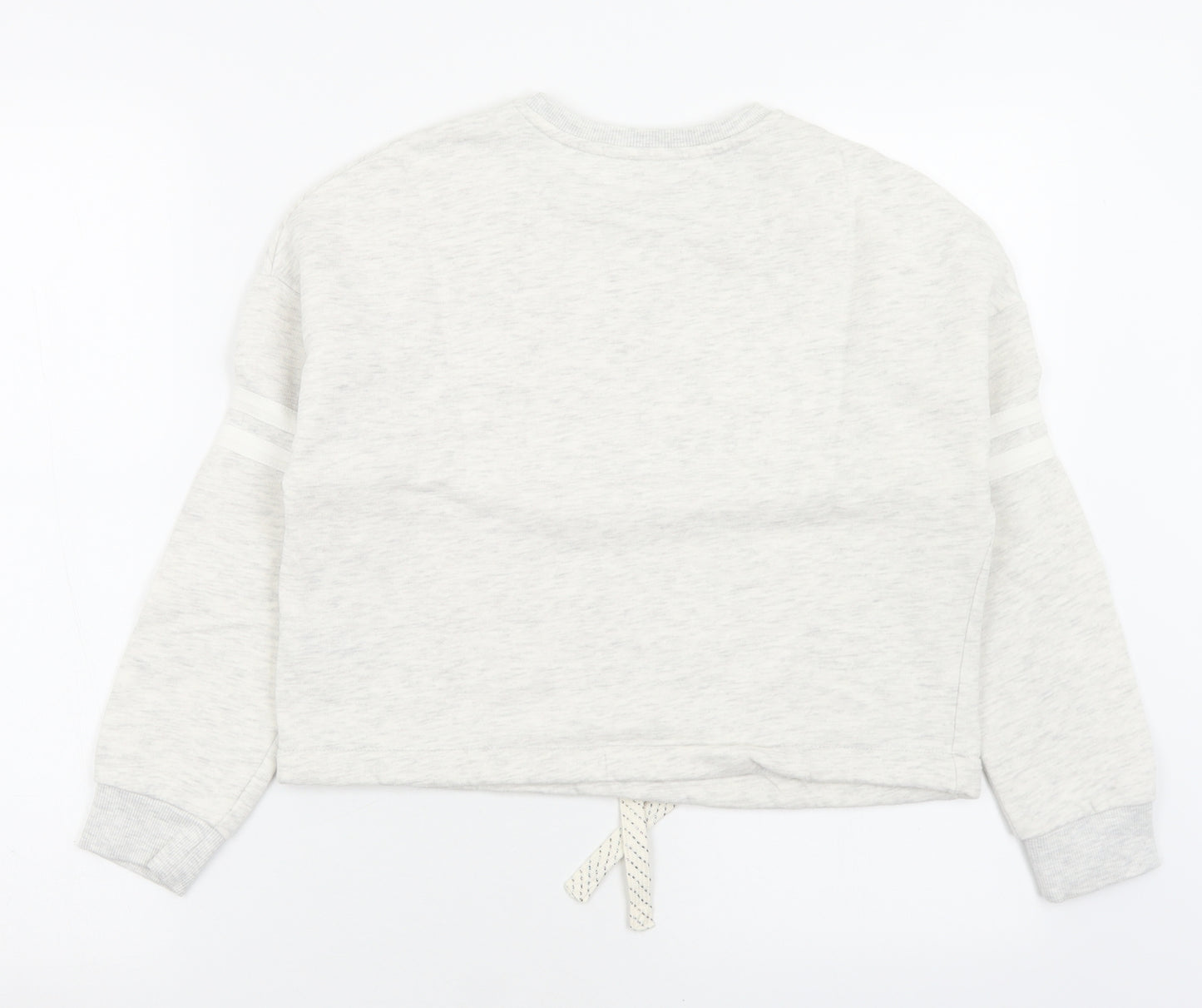 Marks and Spencer Girls Grey Crew Neck  Cotton Pullover Jumper Size 10-11 Years  Pullover