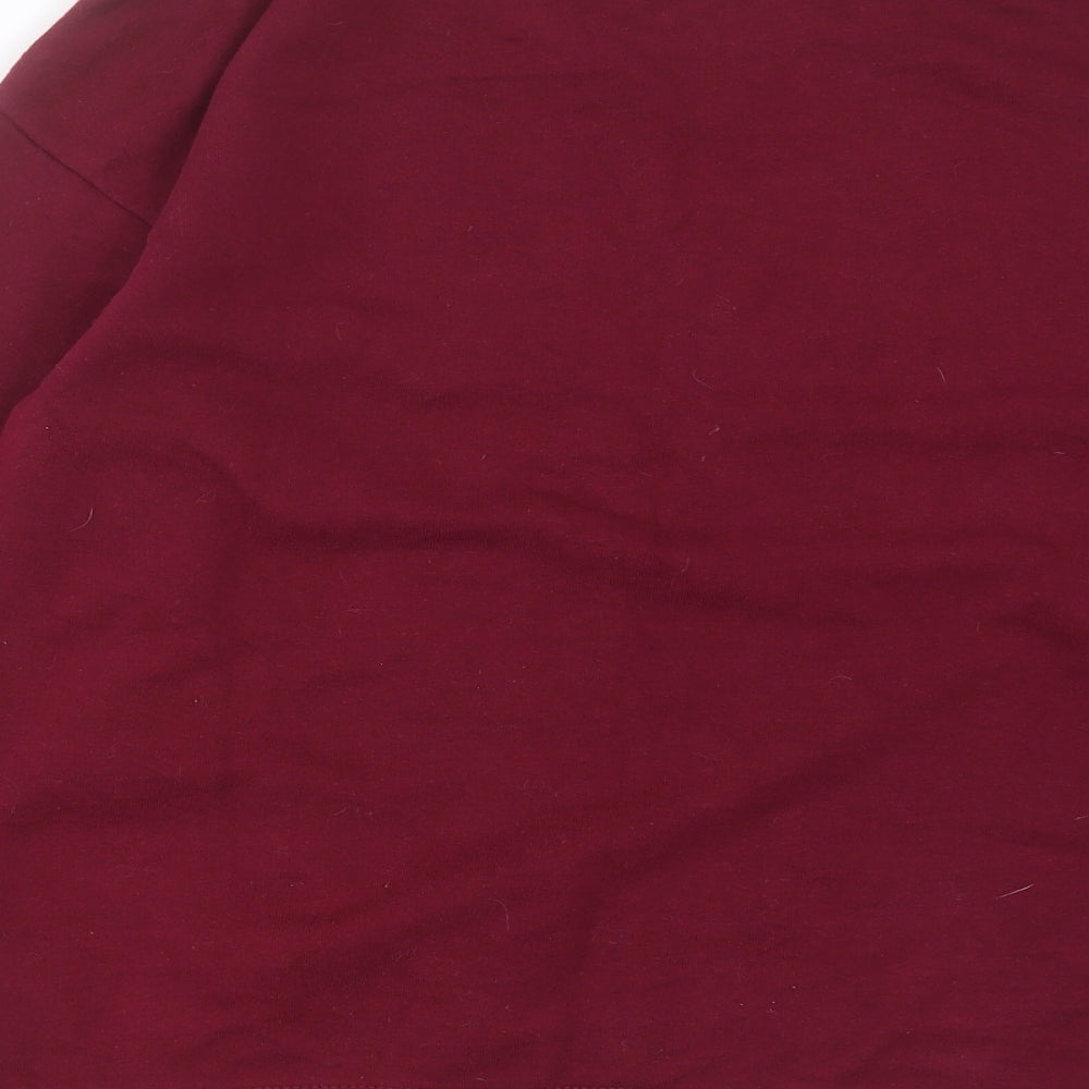 Bershka Womens Purple Crew Neck  Cotton Pullover Jumper Size L