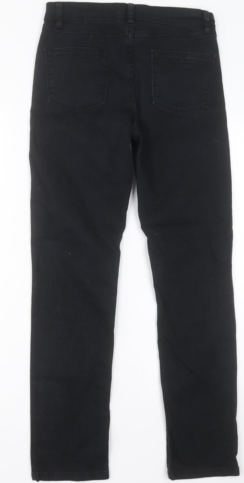 Matalan Womens Black  Cotton Straight Jeans Size 8 L30 in Regular Button