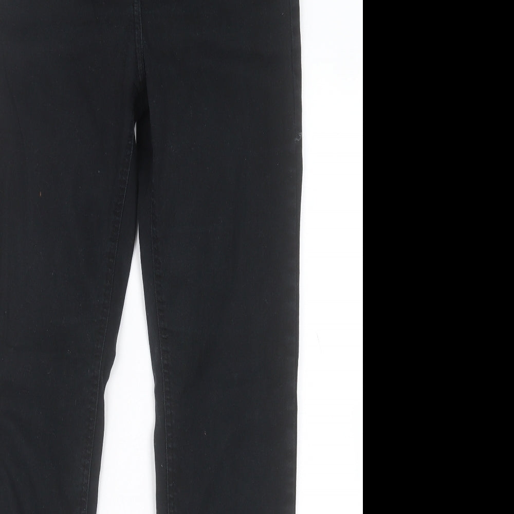 Matalan Womens Black  Cotton Straight Jeans Size 8 L30 in Regular Button