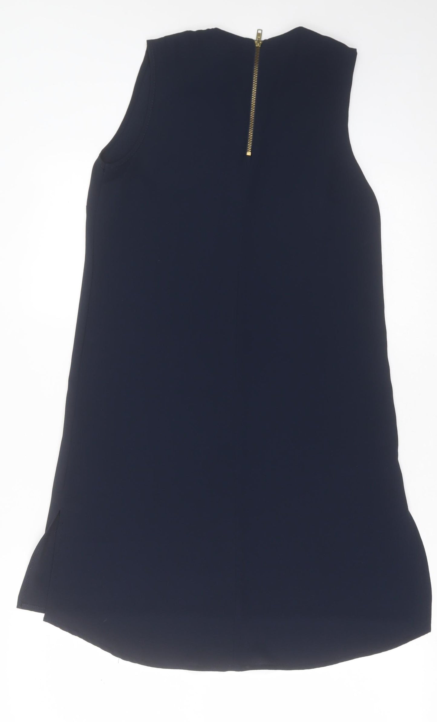 Atmosphere Womens Blue  Polyester A-Line  Size 8  Crew Neck Zip