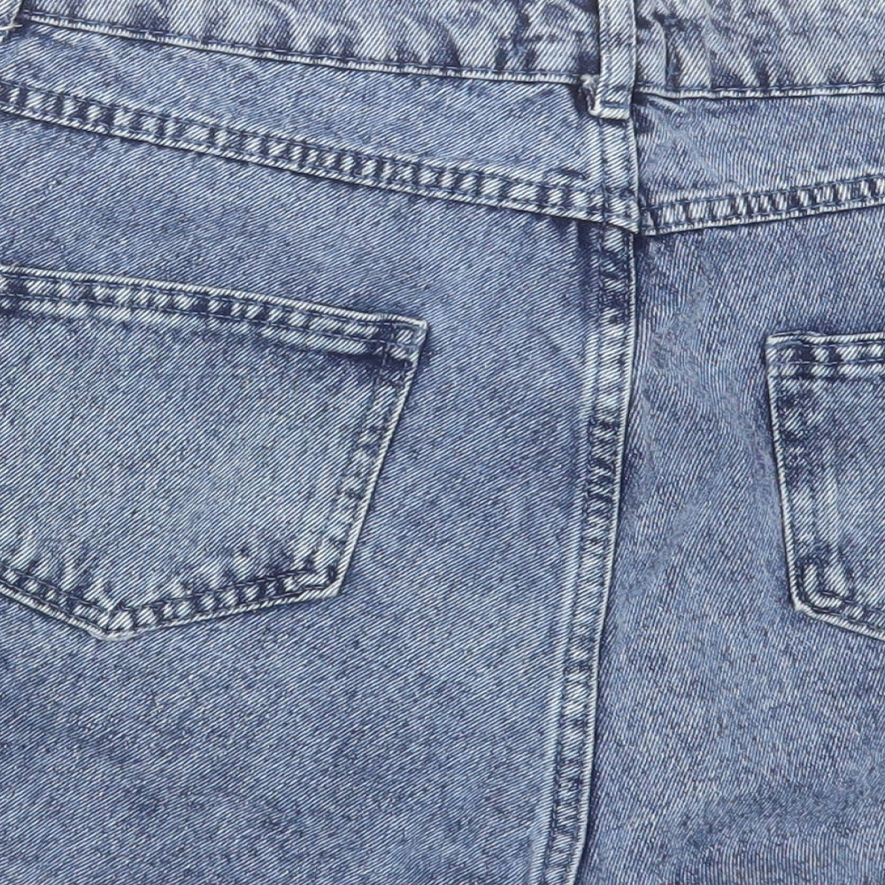 Select Womens Blue  Cotton Boyfriend Shorts Size 14 L3 in Regular Button