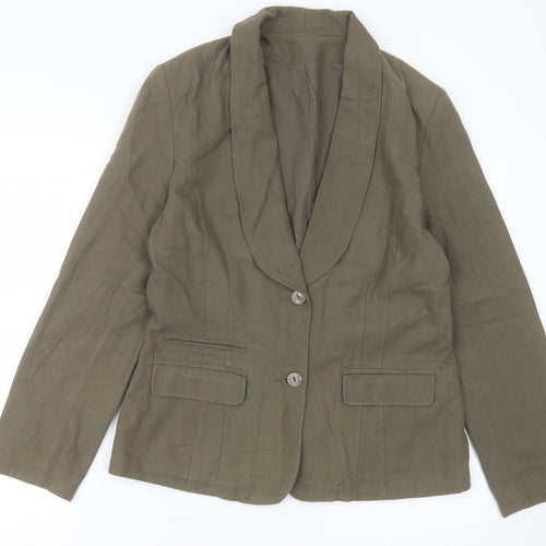 The Earth Collection Womens Green   Jacket Blazer Size XL  Button