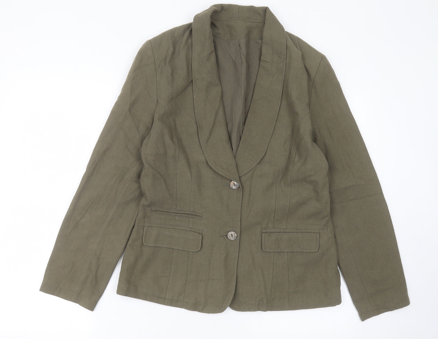 The Earth Collection Womens Green   Jacket Blazer Size XL  Button