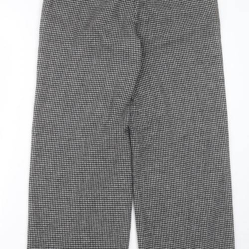 NEXT Womens Grey Plaid Polyester Trousers  Size 10 L30 in Regular Hook & Eye