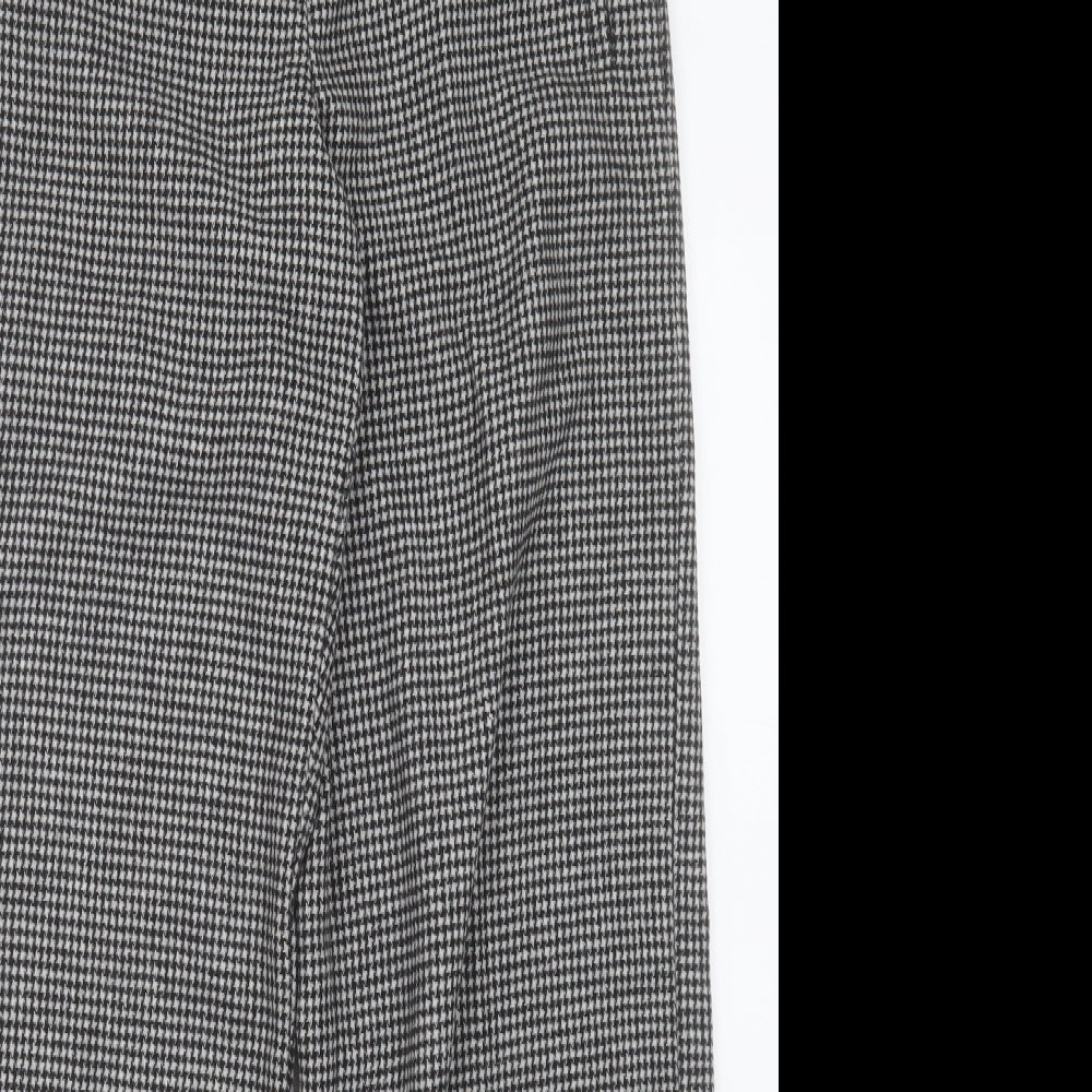 NEXT Womens Grey Plaid Polyester Trousers  Size 10 L30 in Regular Hook & Eye