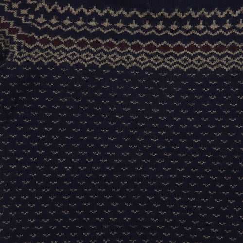 Matalan Mens Blue Crew Neck Geometric Acrylic Pullover Jumper Size S