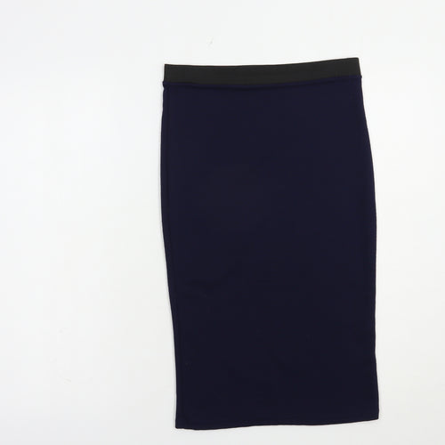 Influence Womens Blue  Polyester Straight & Pencil Skirt Size S