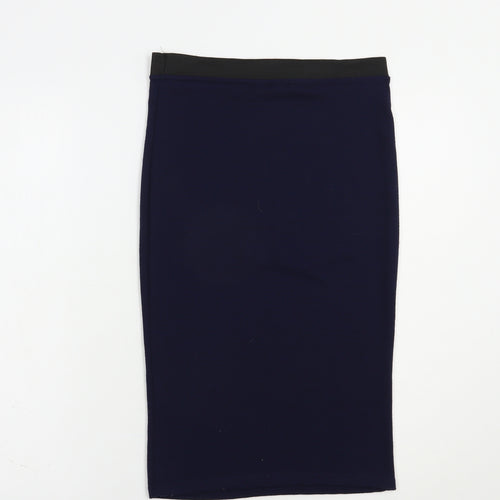Influence Womens Blue  Polyester Straight & Pencil Skirt Size S