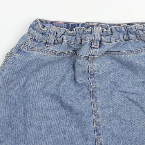 Matalan Girls Blue Floral Cotton Mini Skirt Size 9 Years  Regular Button