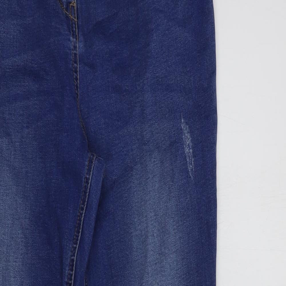 Matalan Womens Blue  Cotton Skinny Jeans Size 14 L30 in Regular Button
