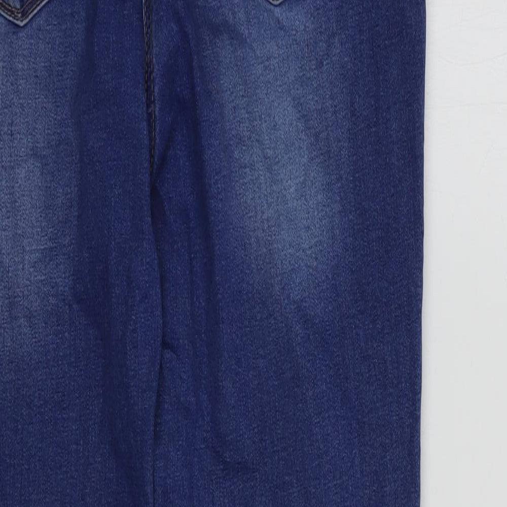 Matalan Womens Blue  Cotton Skinny Jeans Size 14 L30 in Regular Button