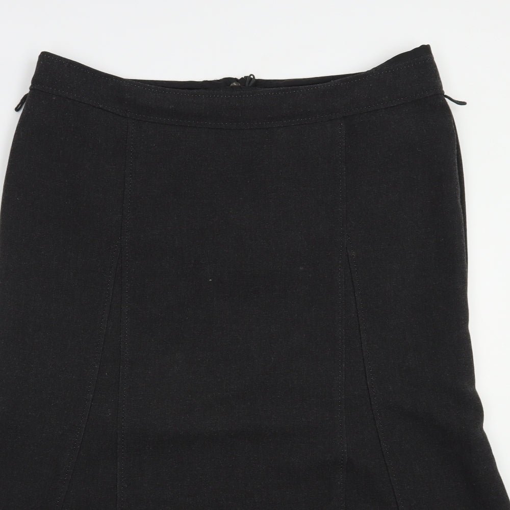 Marks and Spencer Womens Grey  Polyester A-Line Skirt Size 18   Zip