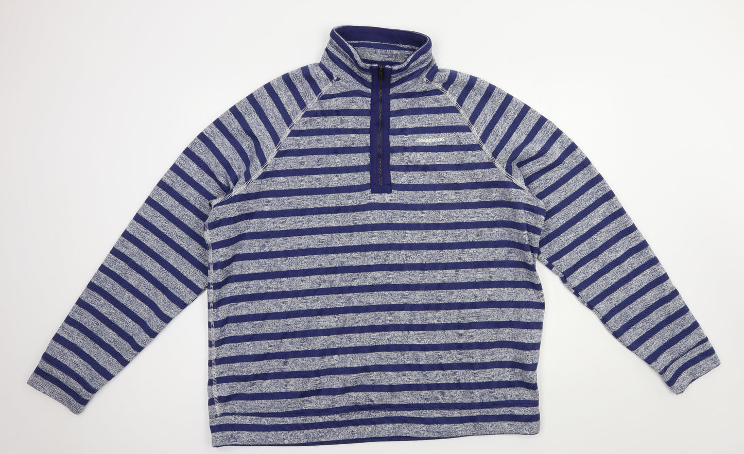Craghoppers Mens Blue Striped Polyester Pullover Sweatshirt Size 2XL