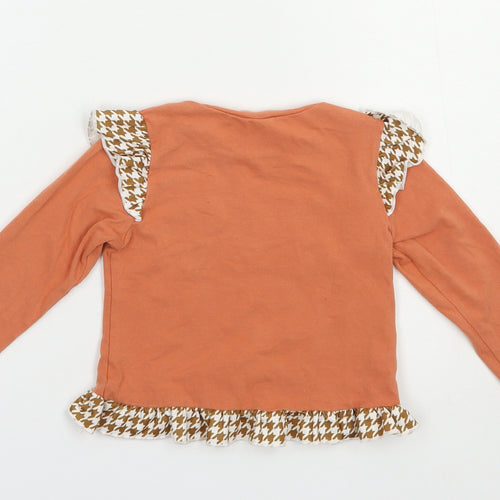 PatPat Baby Orange  Cotton Basic T-Shirt Size 18-24 Months Crew Neck Pullover - Sweet And Sassy