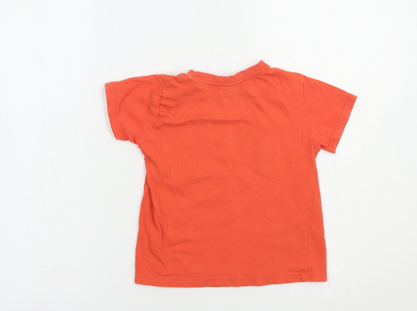 Primark Boys Orange  Cotton Basic T-Shirt Size 4-5 Years Crew Neck Pullover