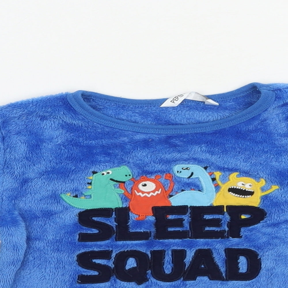 Pep & Co Boys Blue  Polyester Pullover Sweatshirt Size 2-3 Years  Pullover - Cute Monsters