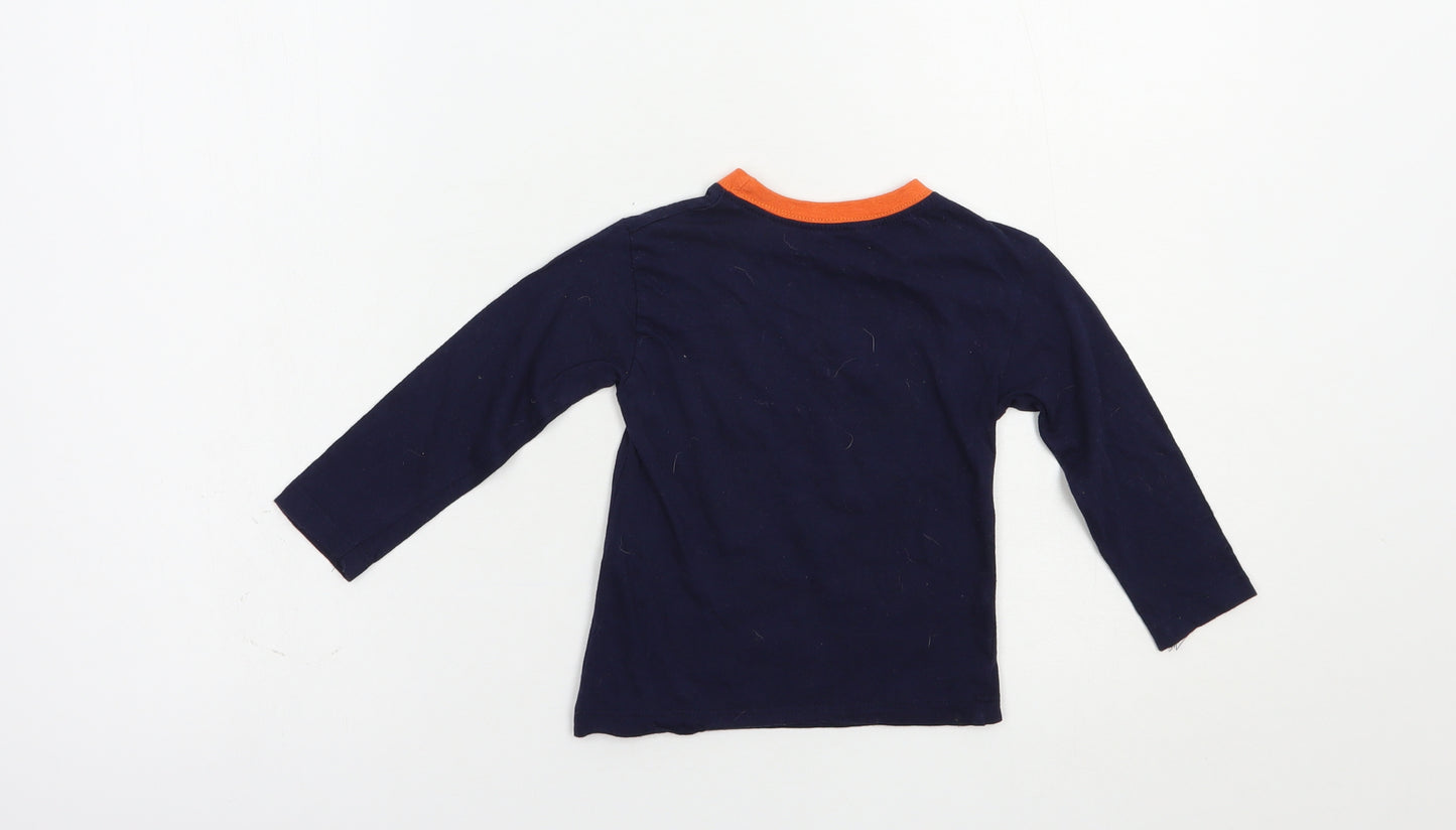 B&M Baby Blue  Cotton Pullover T-Shirt Size 18-24 Months Crew Neck Pullover - Dinosaurs