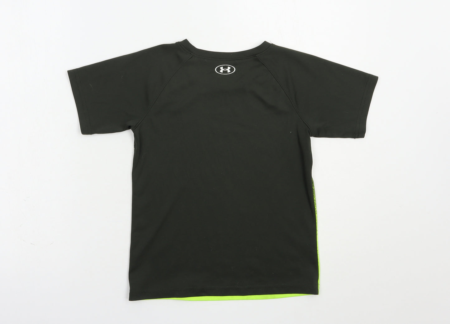 Under armour Boys Green Colourblock Polyester Pullover T-Shirt Size 6-7 Years Crew Neck Pullover