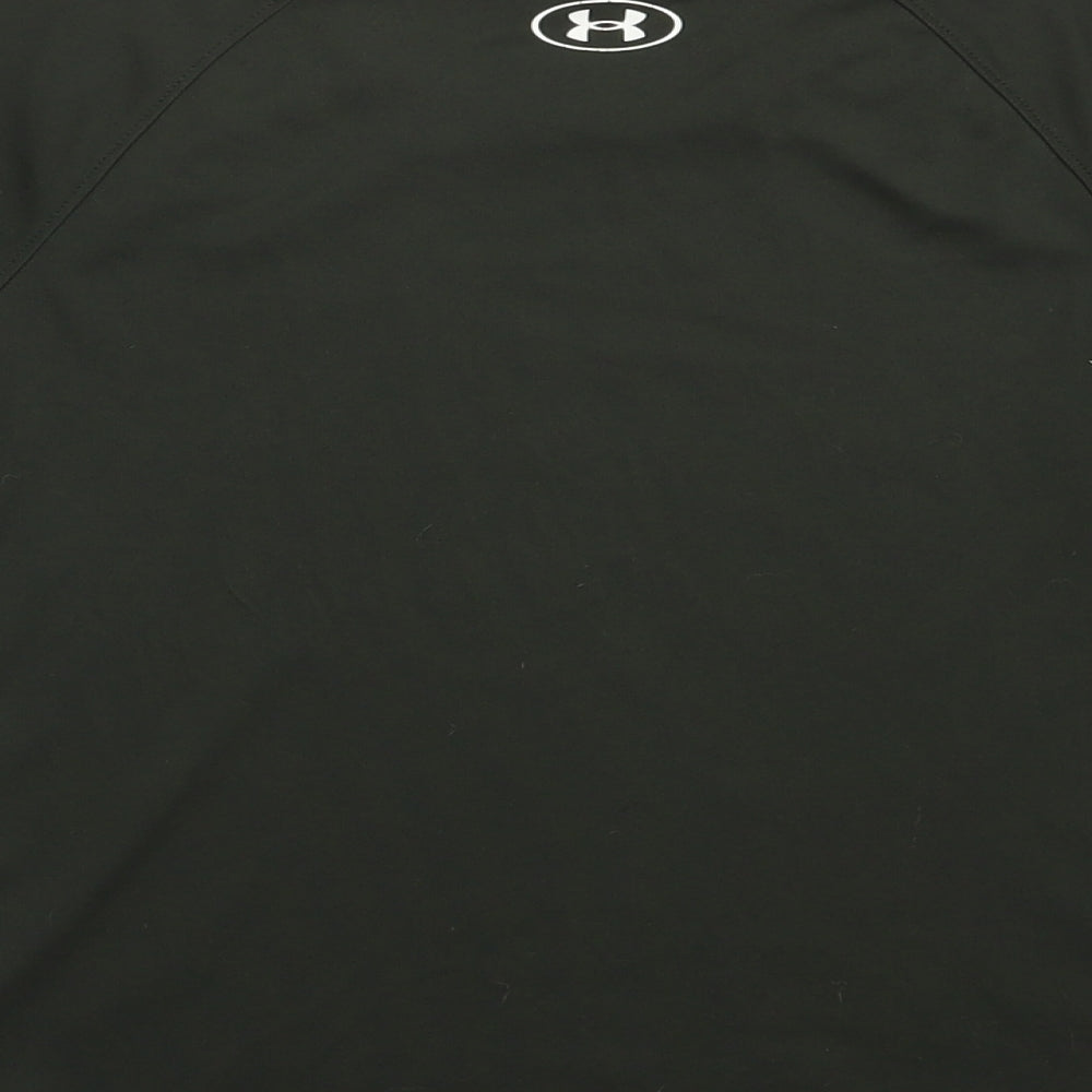 Under armour Boys Green Colourblock Polyester Pullover T-Shirt Size 6-7 Years Crew Neck Pullover