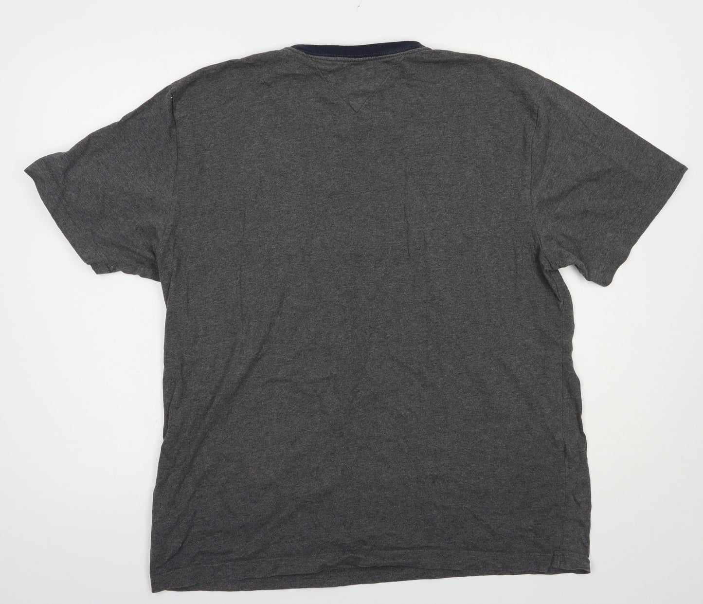 Tommy Hilfiger Mens Grey  Cotton  T-Shirt Size L Crew Neck