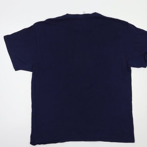 Delta Mens Blue  Cotton  T-Shirt Size XL Crew Neck
