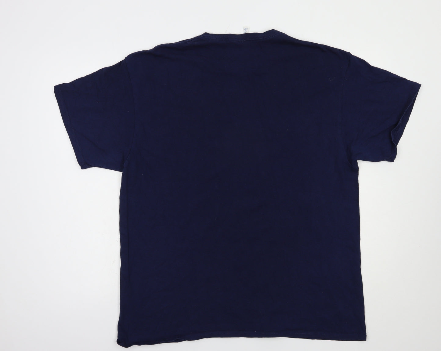 Delta Mens Blue  Cotton  T-Shirt Size XL Crew Neck